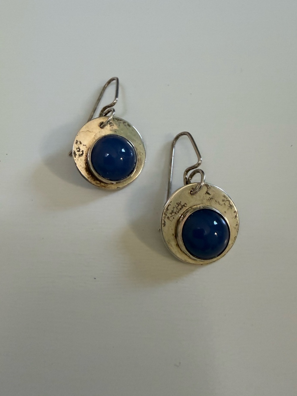 Silver & Lapis Drop Earrings - Picture 2 of 6
